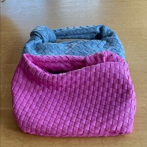 Chic Pink and Blue Woven Clutches